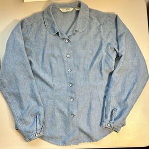L. L. Bean Women’s Size 12 Button Down Chambray Blouse